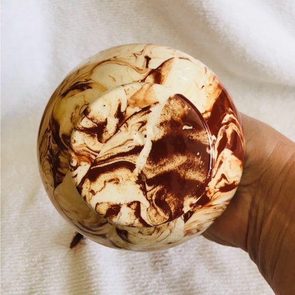 Vtg Alaska Pottery Red-Brown White Swirl Vase - Picture 4 of 6